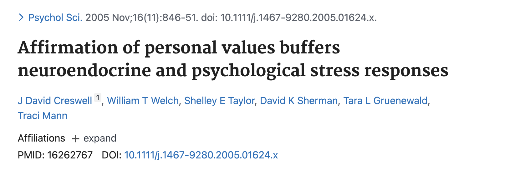 Affirmation of Personal Values 