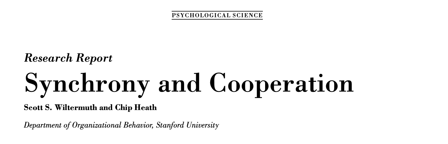 Synchrony &amp; Cooperation