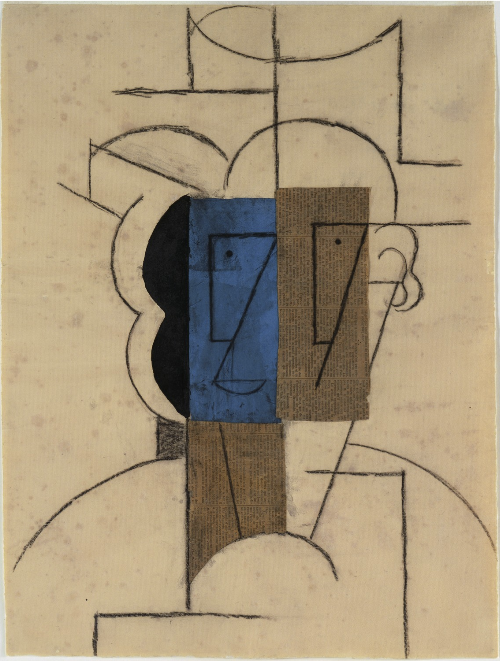 Pablo Picasso Head of a Man with a Hat 1912