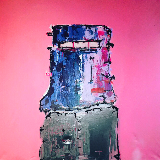 Bush Larrakin1000x1000 Acrylic,aerosol and pastel on canvas