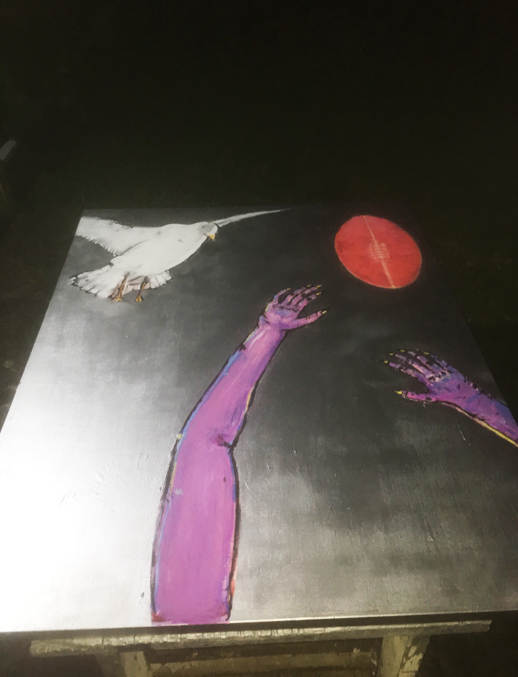 The last bounce1500x1200Acrylic,aerosol,pastel on canvas