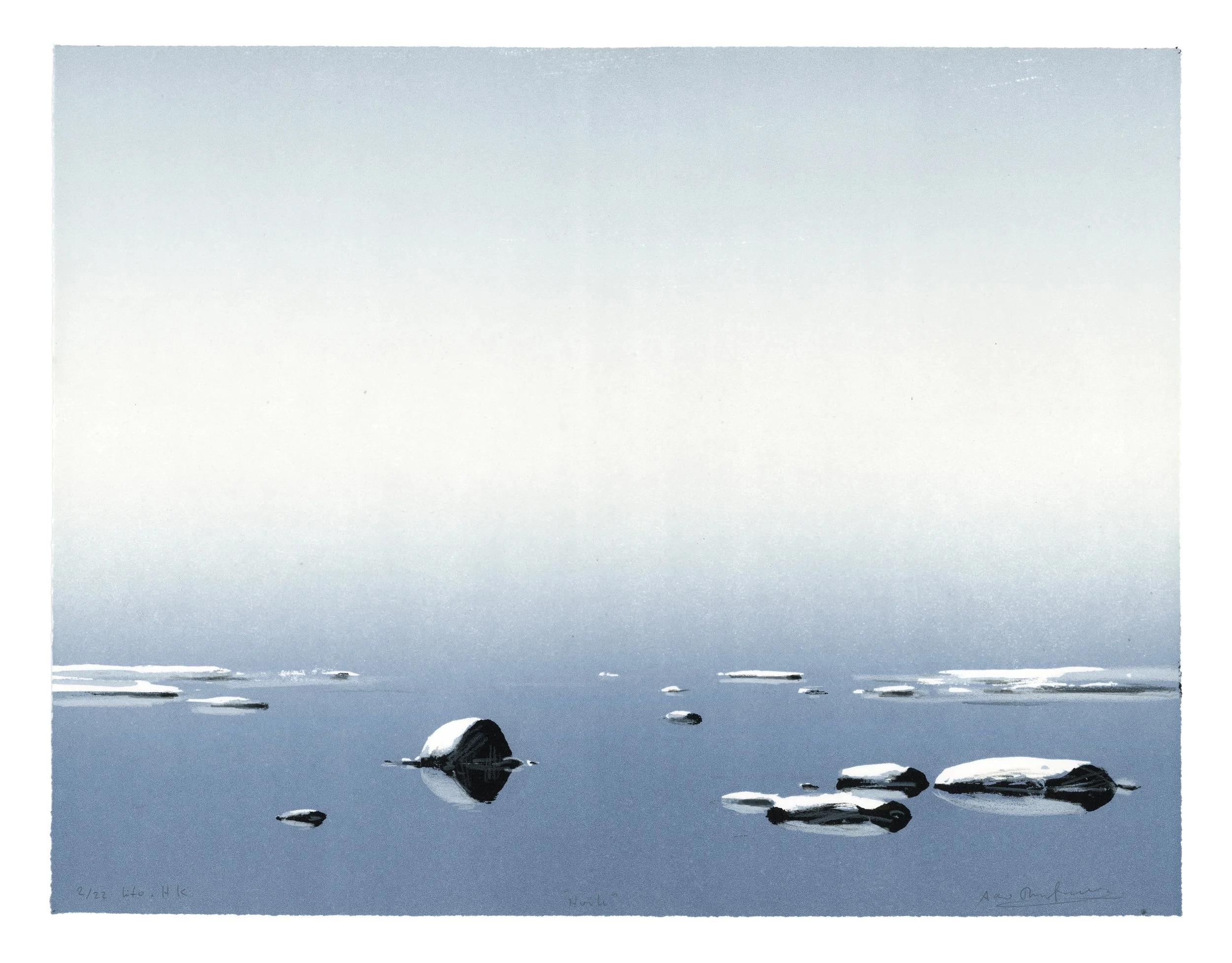 "Hvile (Rest)" 2025-2026
Colour Lithograph, 30x39cm
Edition: 22, each ex hand-colored with colored pencils.
Printed at Smia Grafiske Verksted, Odderøya Kristiansand. Norway