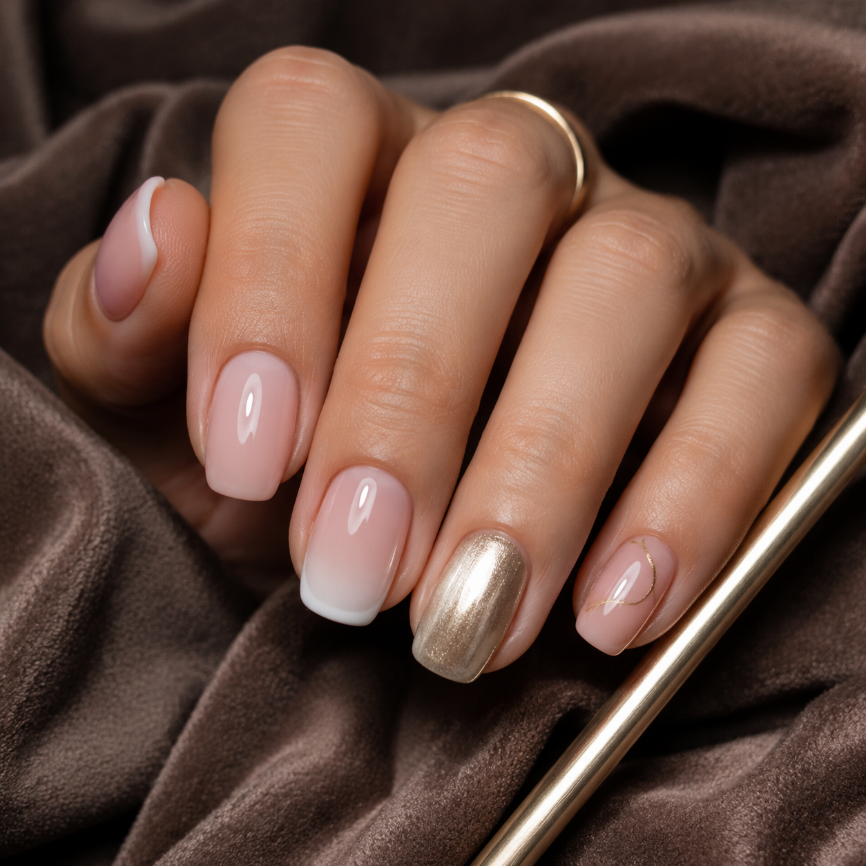 “Acrylnagels met French afwerking bij Lumière Nails”
