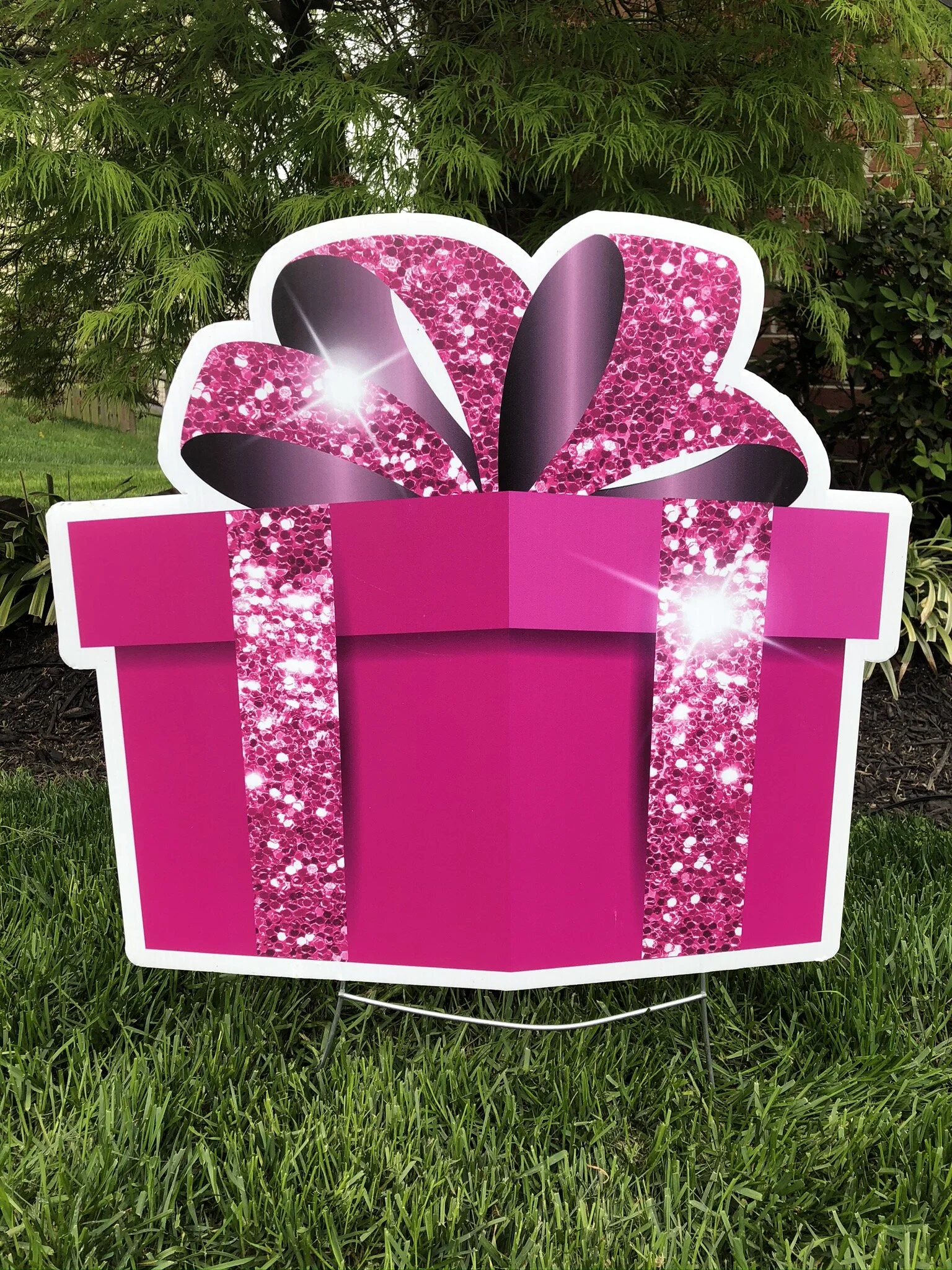 pink sparkle present