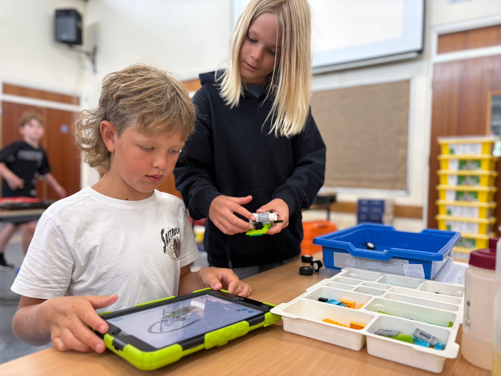 Children engage with STEM LEGO Robotics