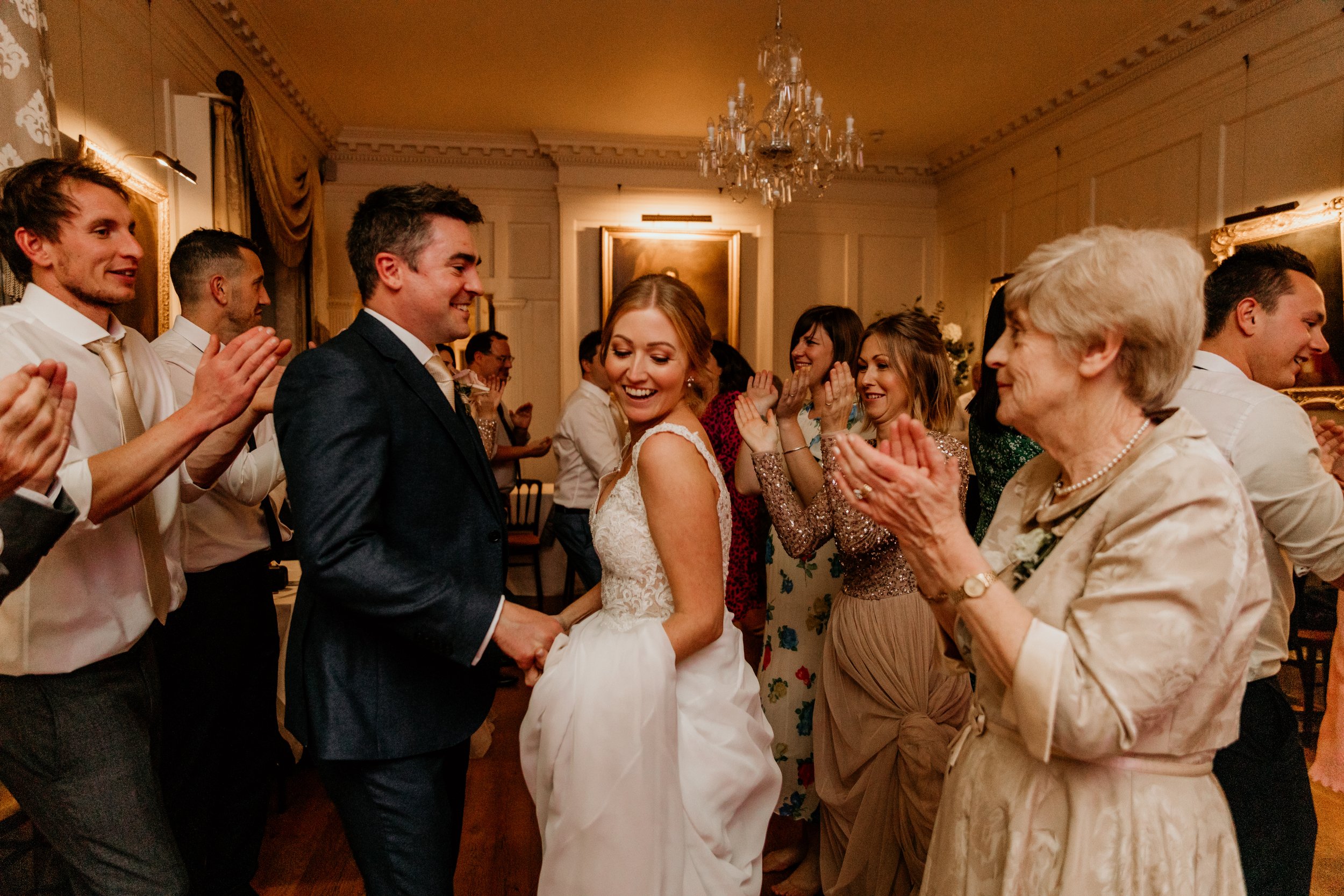 Wedding dance in the grand Dining Room at Pentillie Castle and Estate, Cornwall.jpg