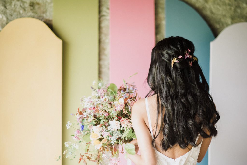 Simple and elegant bridal hair and makeup by Adele Hack at Pentillie Castle in Cornwall.jpg