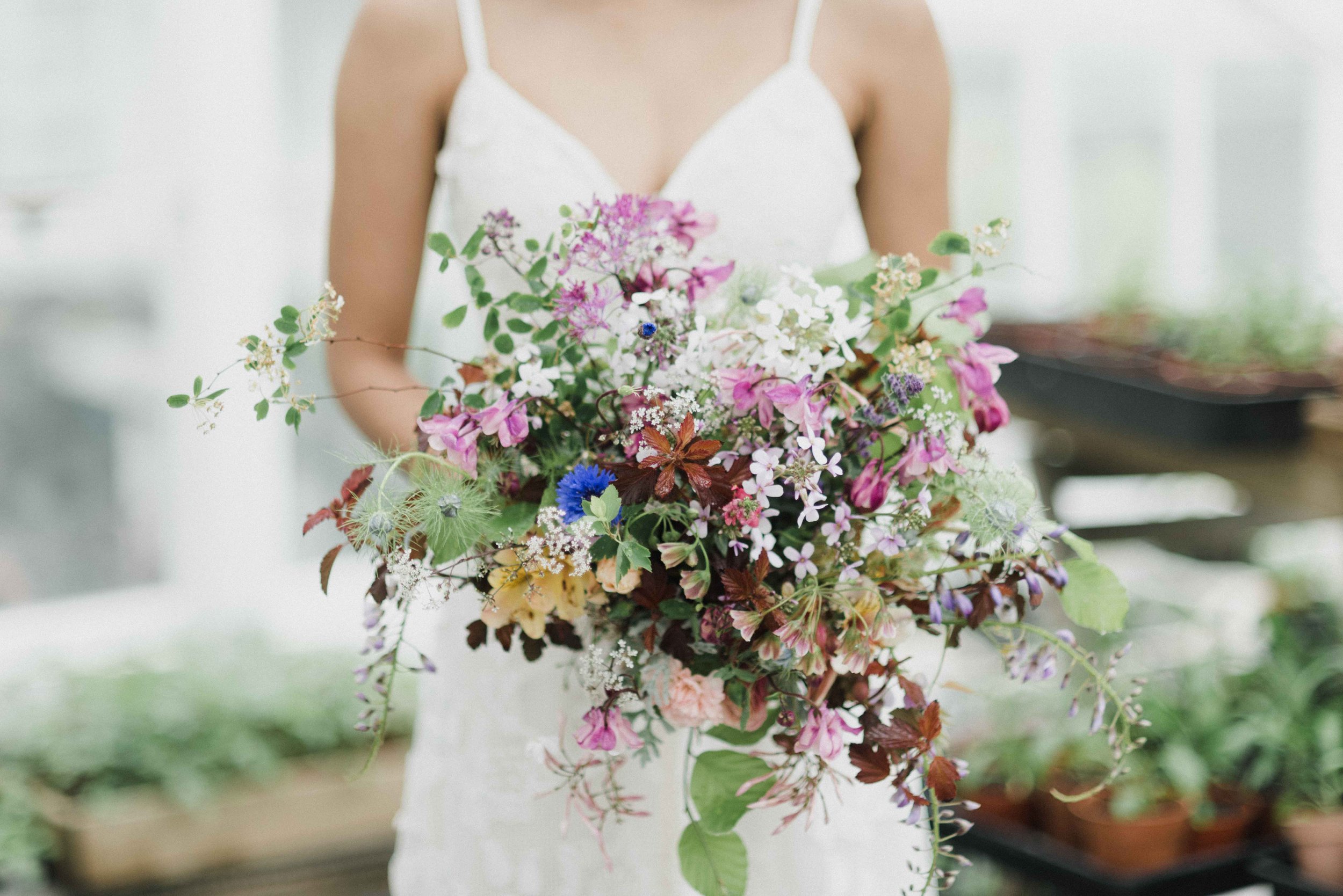 Beautiful bridal bouquet by The Flower Mill Cornwall at Pentillie Castle by Liberty Pearl Photography.jpg