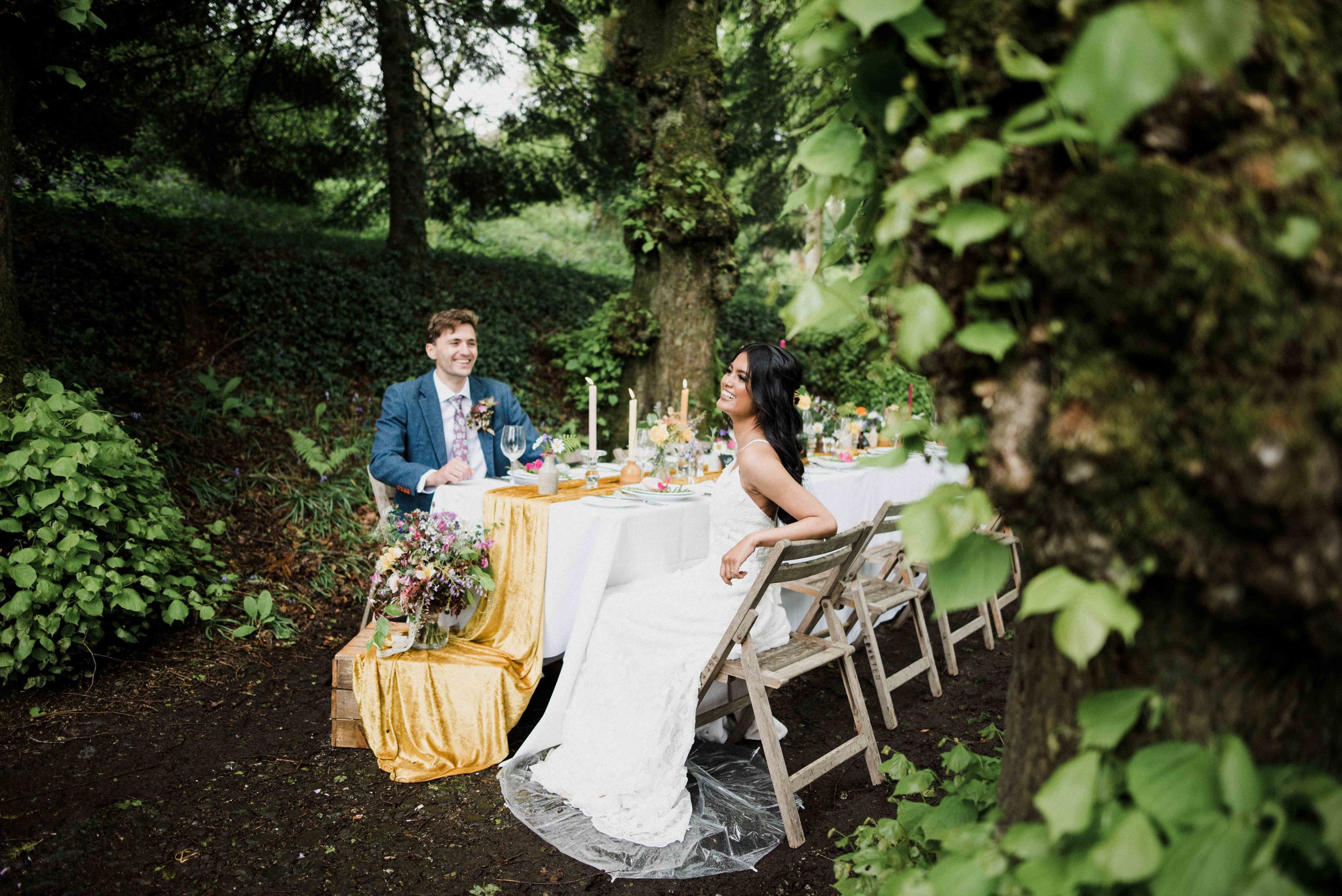 A unique outdoor and sustainable wedding breakfast in the Lime Avenue at Pentillie Castle by Liberty Pearl Photography.jpg