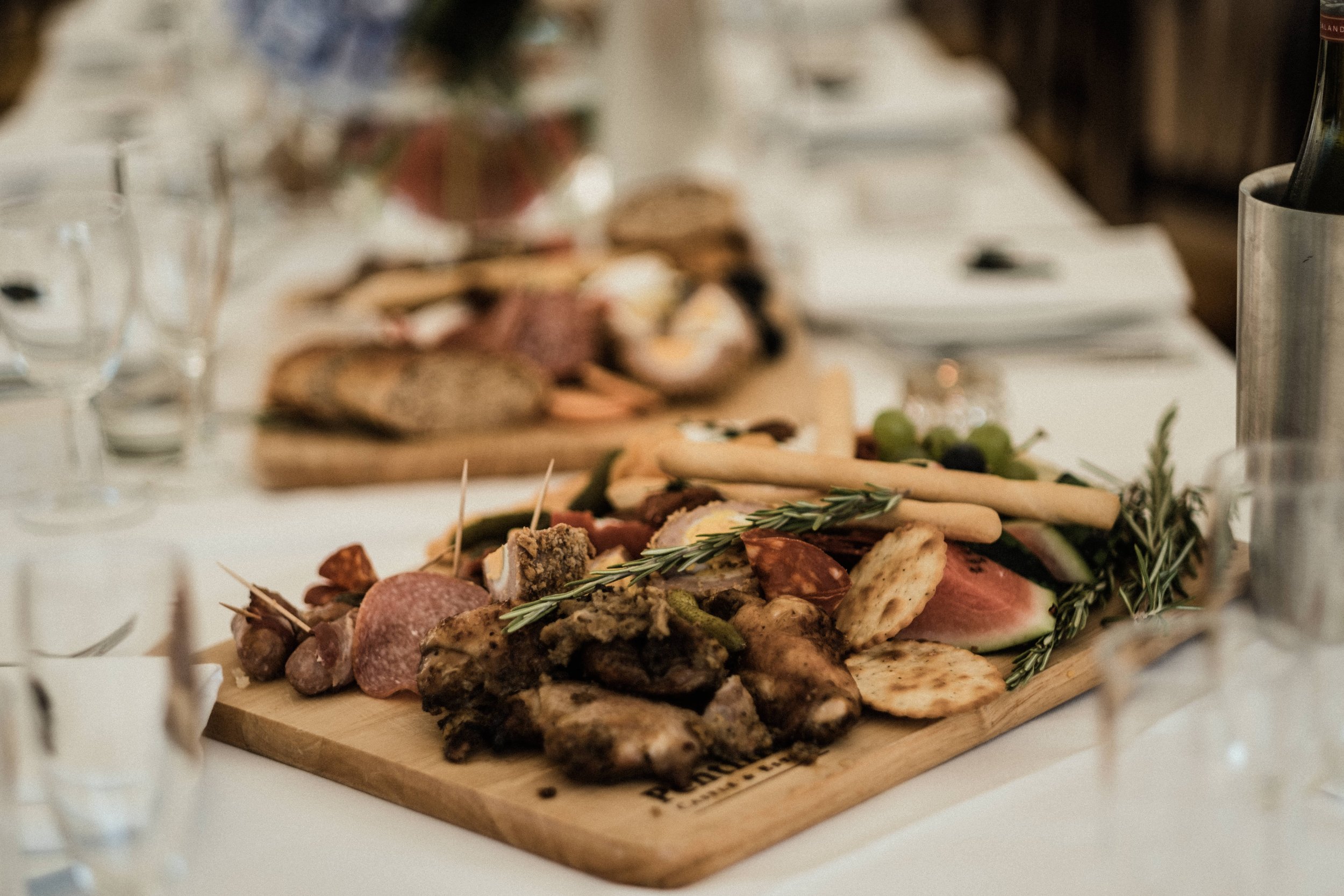 Cornish grazing board for an intimate wedding breakfast at Pentillie Castle by Younger Photography.jpg