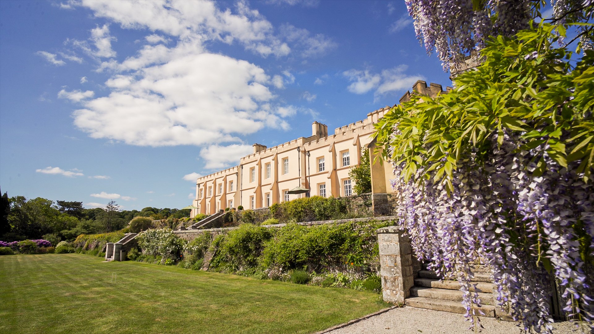 16 Wisteria and the Garden Terraces at Pentillie Castle by Kite Vision.jpg