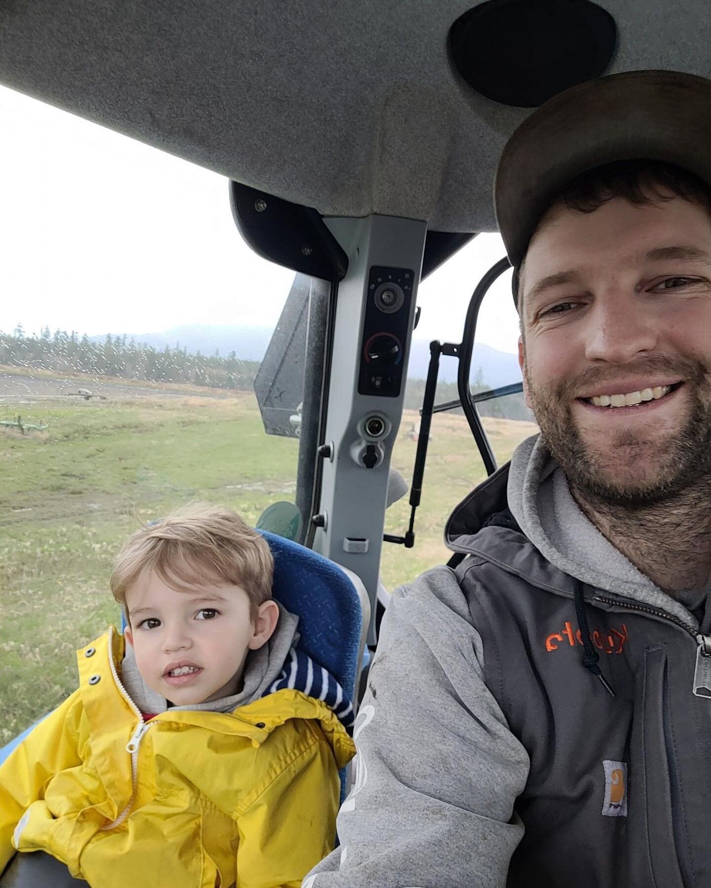 Father and son in the tractor! Almost that time of year again. If this rain passes soon we will be digging the dirt. #farming#farmkids#tractortime