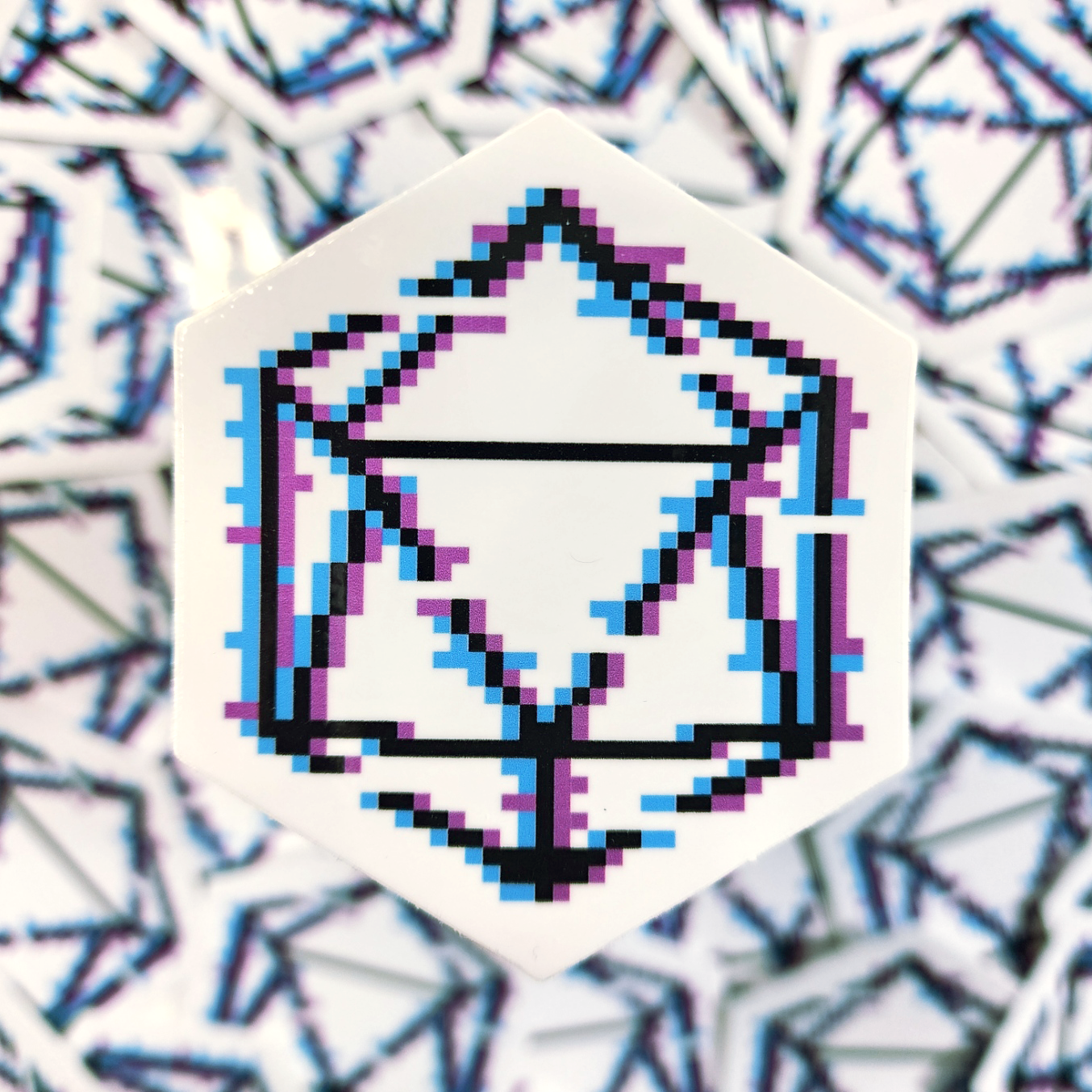 3" D20 DND Glitch Sticker