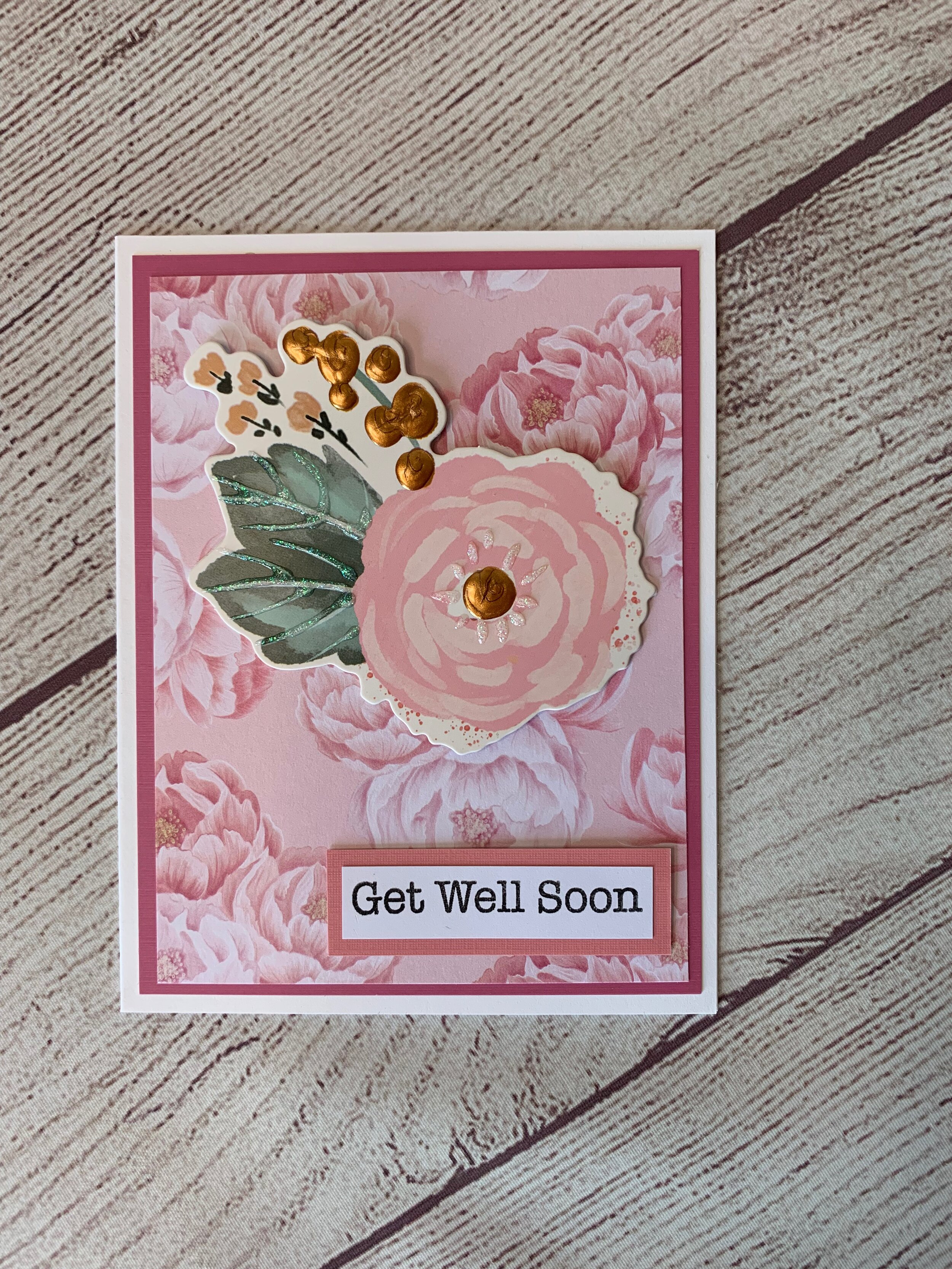 Get Well Soon - Peony - single card