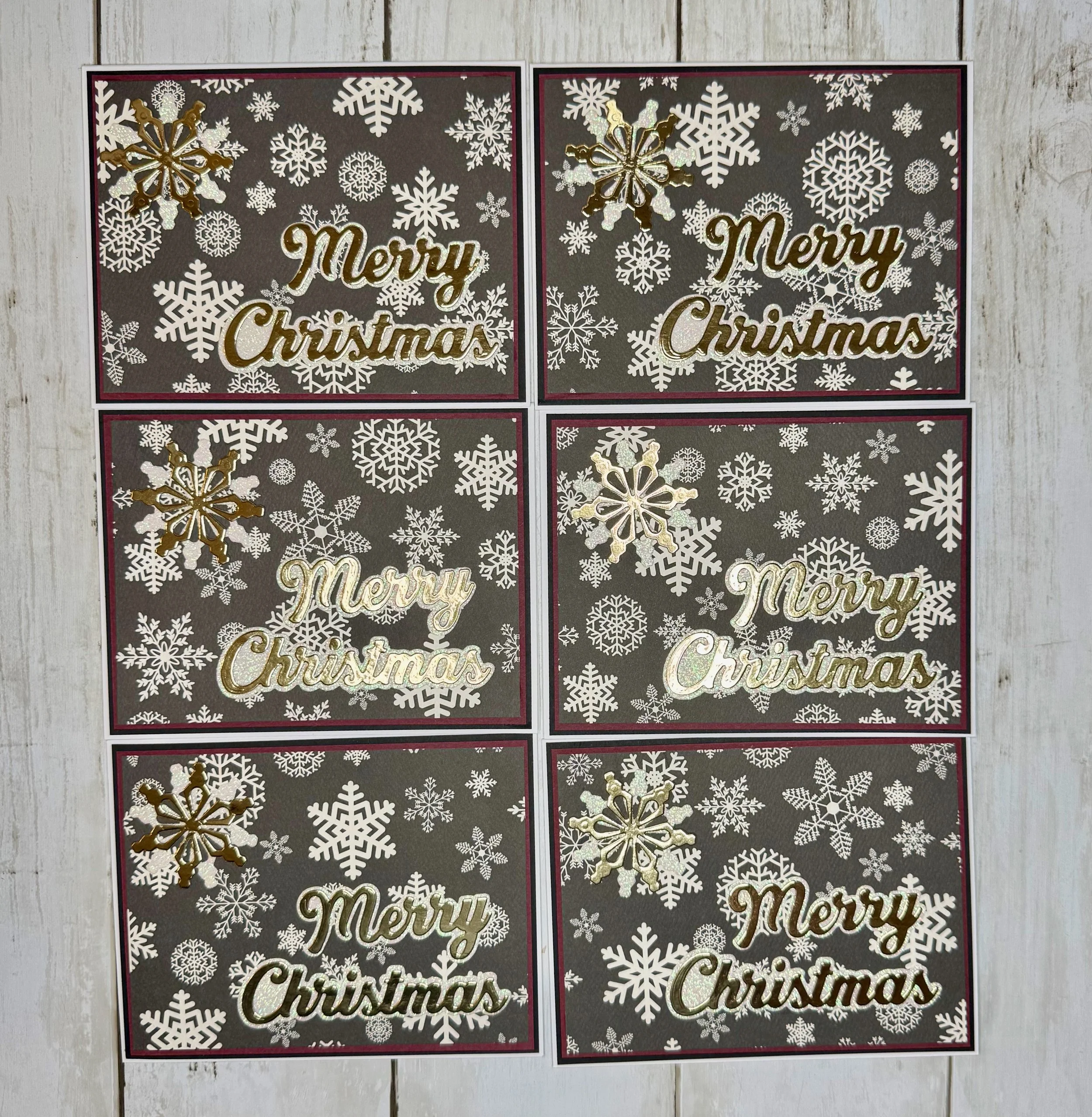 Merry Christmas - Snowflakes black and red
