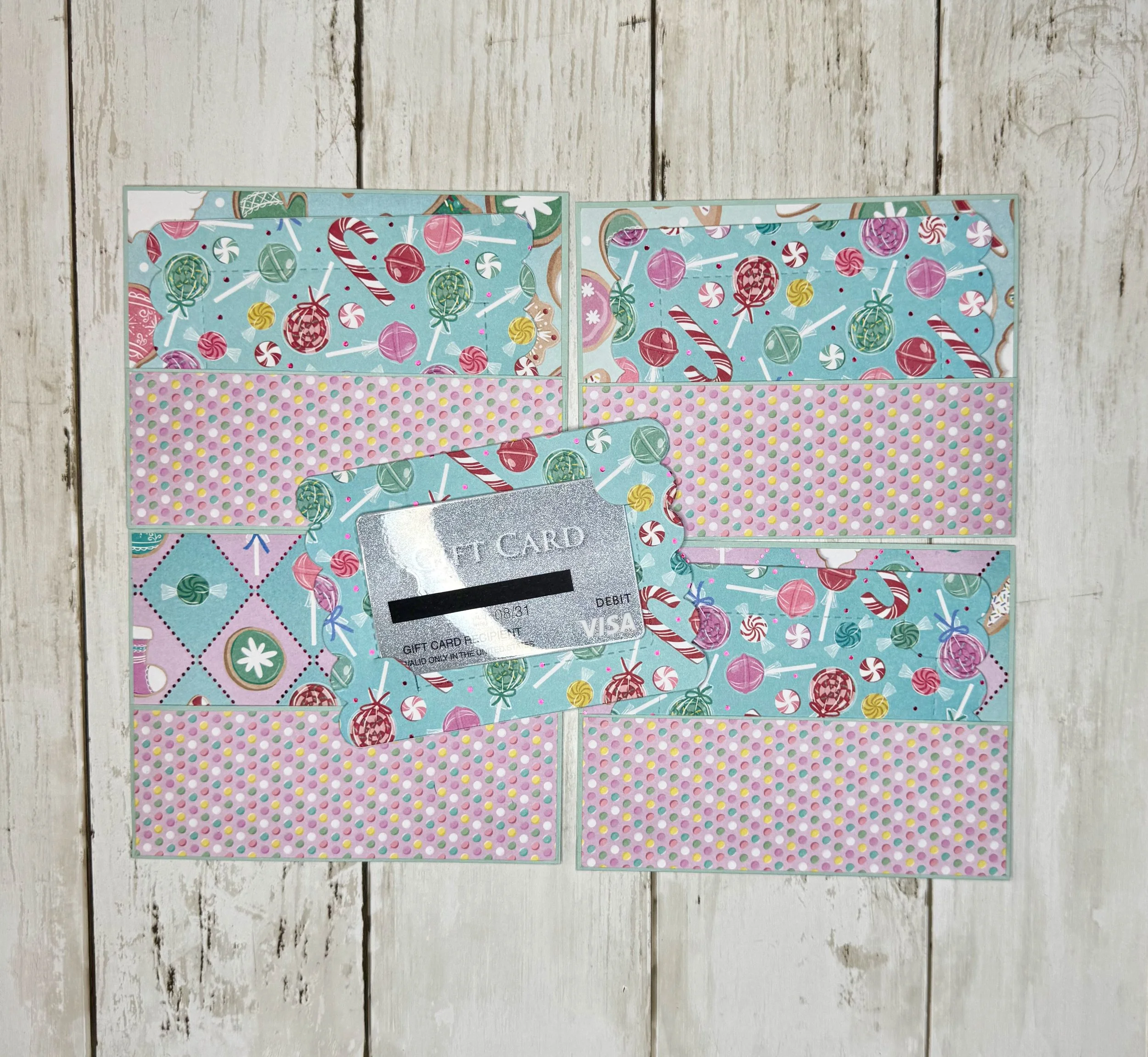 Christmas Cookies - set of 4 gift card holders