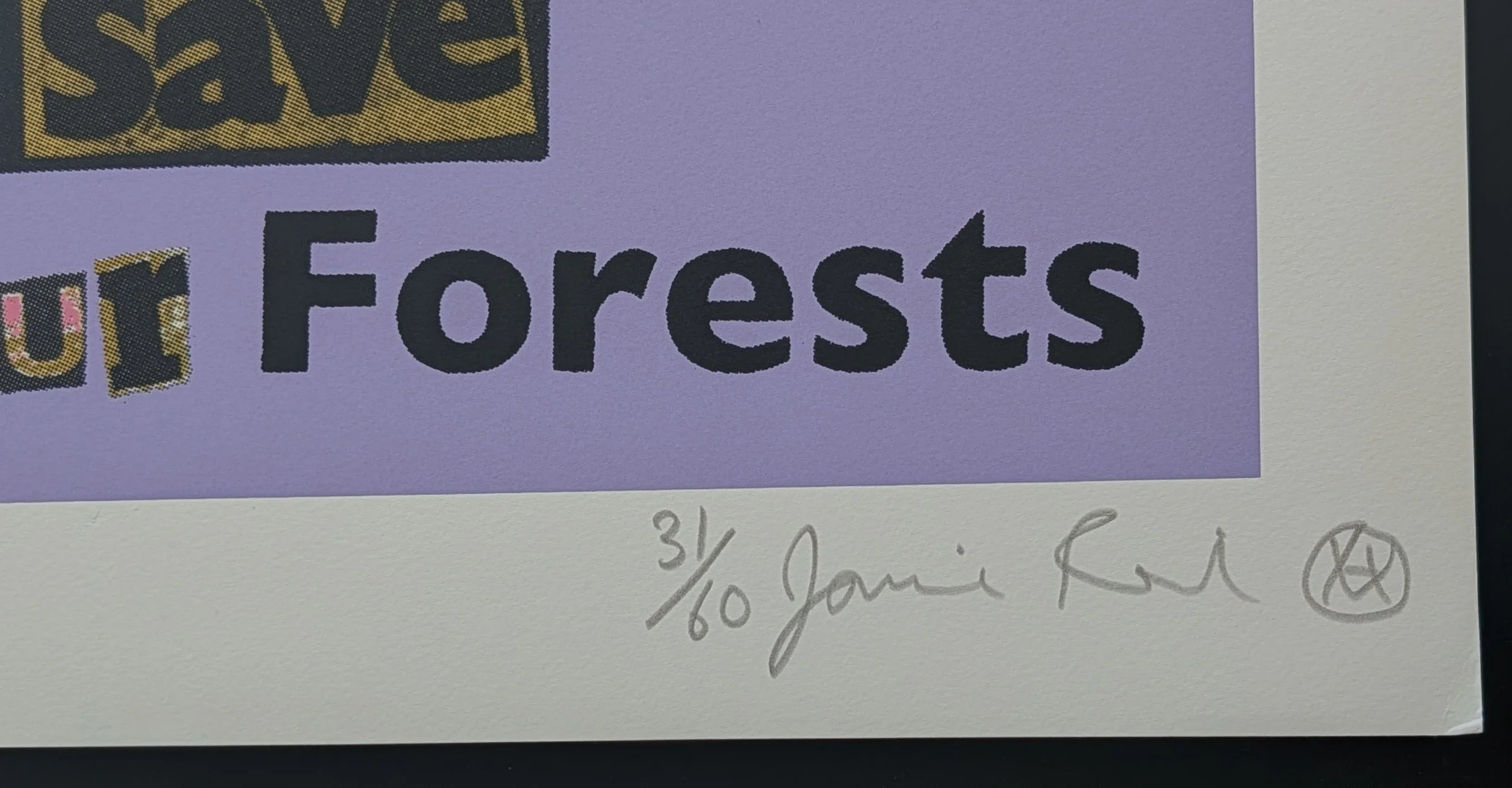 Close up shot jame reids signature in pencil numbered  31/60 with glyph drawing.jpg