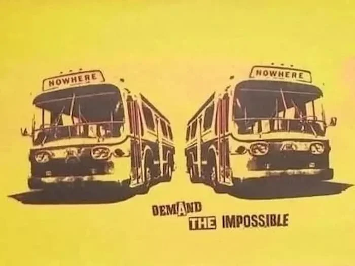 Jamie Reid Nowhere Buses Limited Edition Punk Art Print.