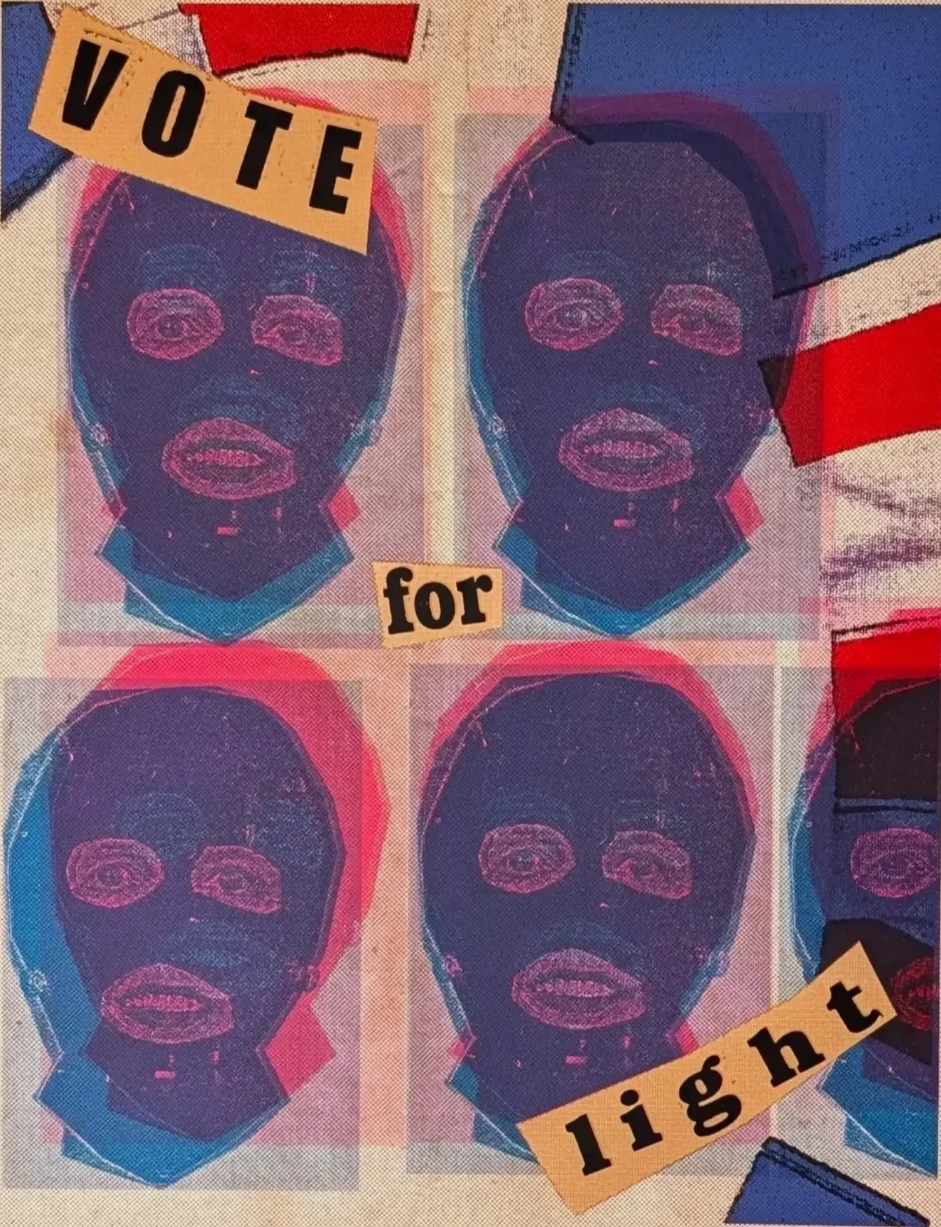 Balaclava wearing Margaret Thatcher on a Union Jack Background by jamie reid hand pulled serigraph its only paper