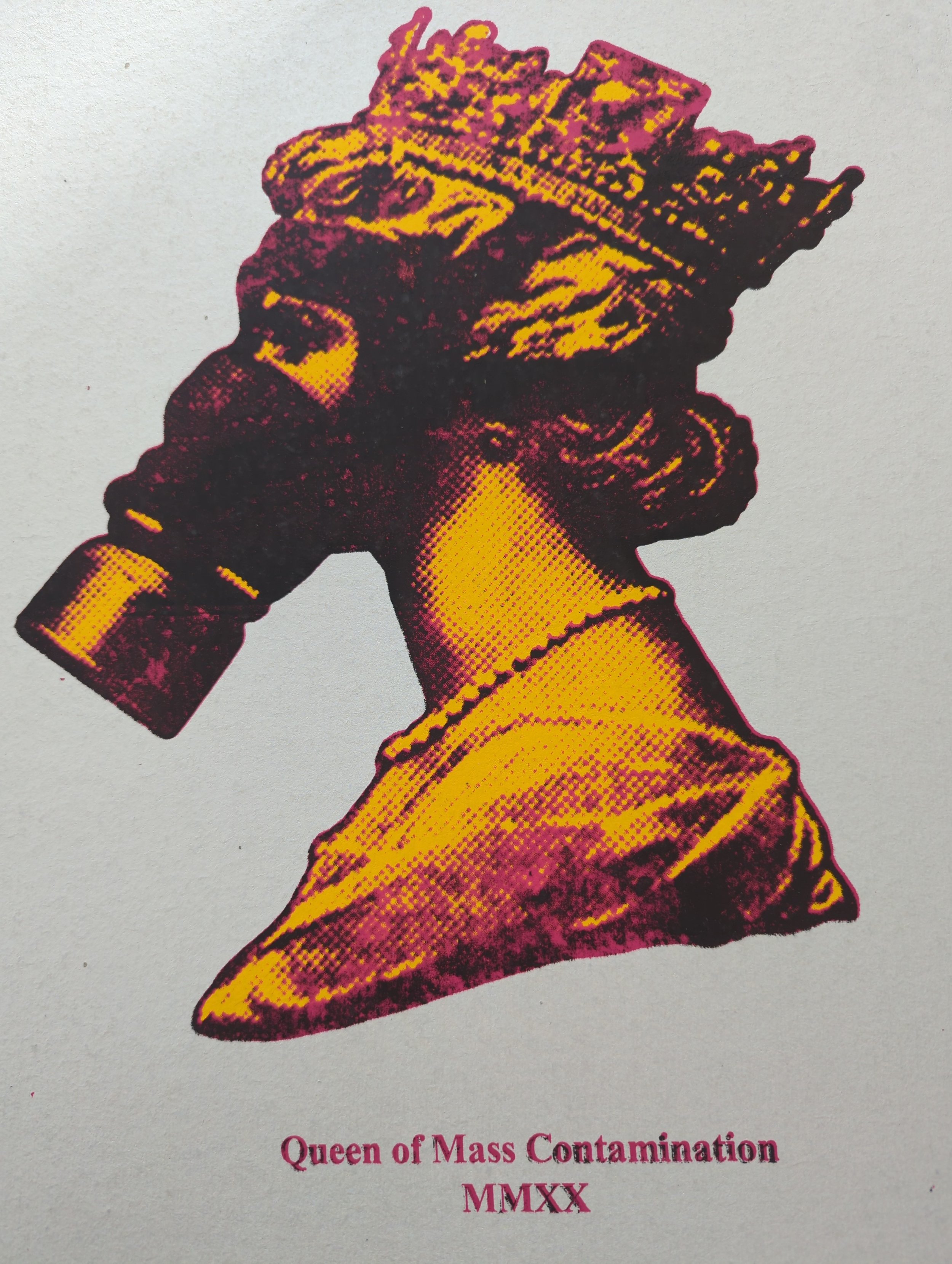 James Cauty Terror Aware Queen of Mass Contamination, negatively positive, Queen in Blood Diamonds, Screen Print Signed Limited Edition Numbered Pandemic Art