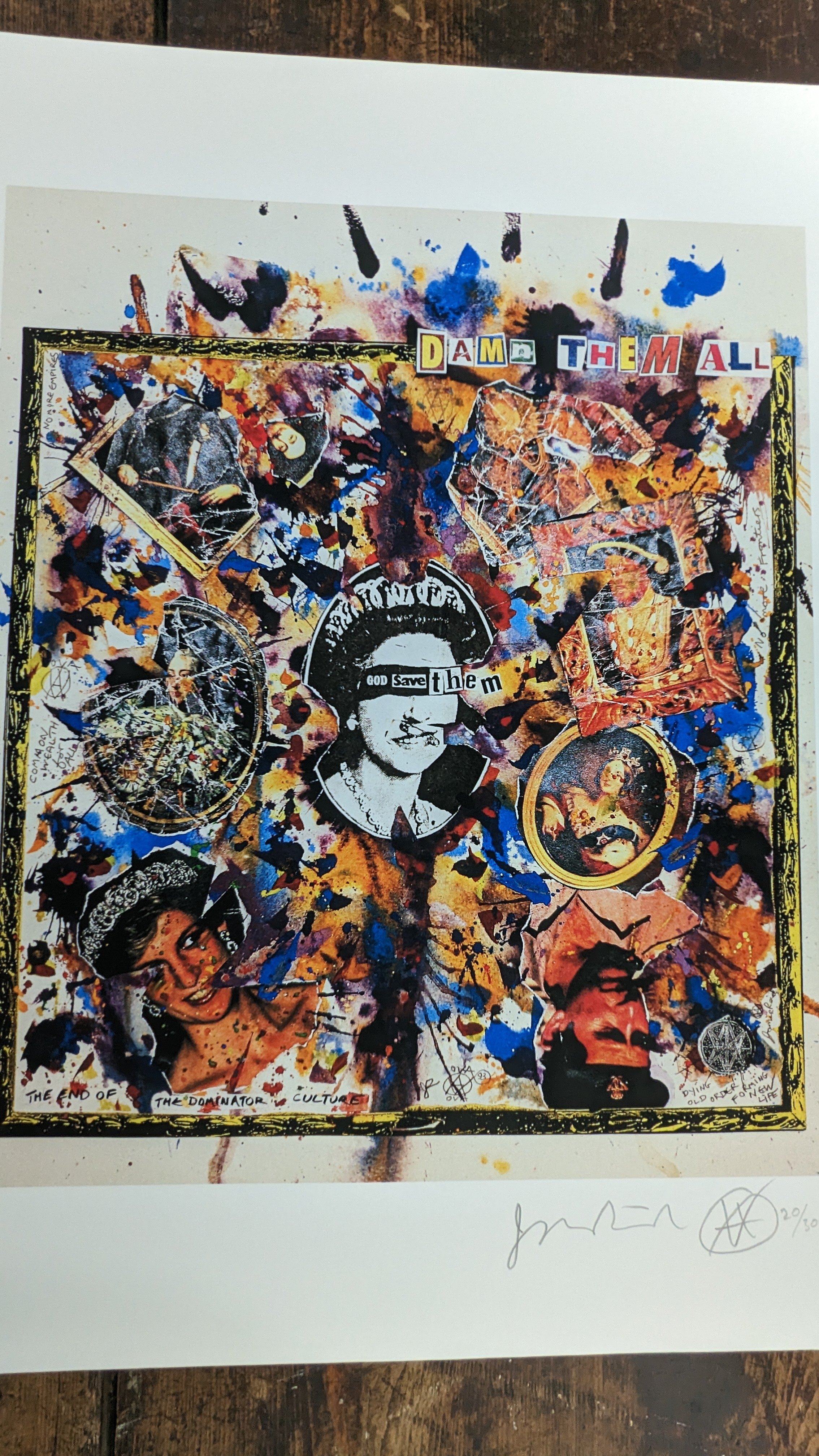 Jamie Reid - God Damn Them All - Supersized Digital Print Signed Numbered 20