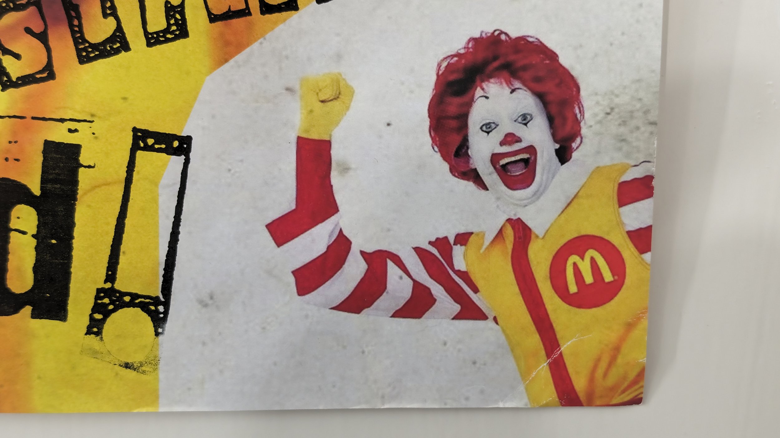 Jamie Reid vs Mcdonald's I'm lovin' it I'm hatin' overlaid serigraph on colour poster signed limited edition