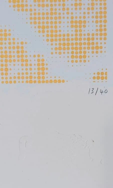 Detail edition number 13/40 in pencil plus raised embossed stamps on the publisher and artist.jpeg