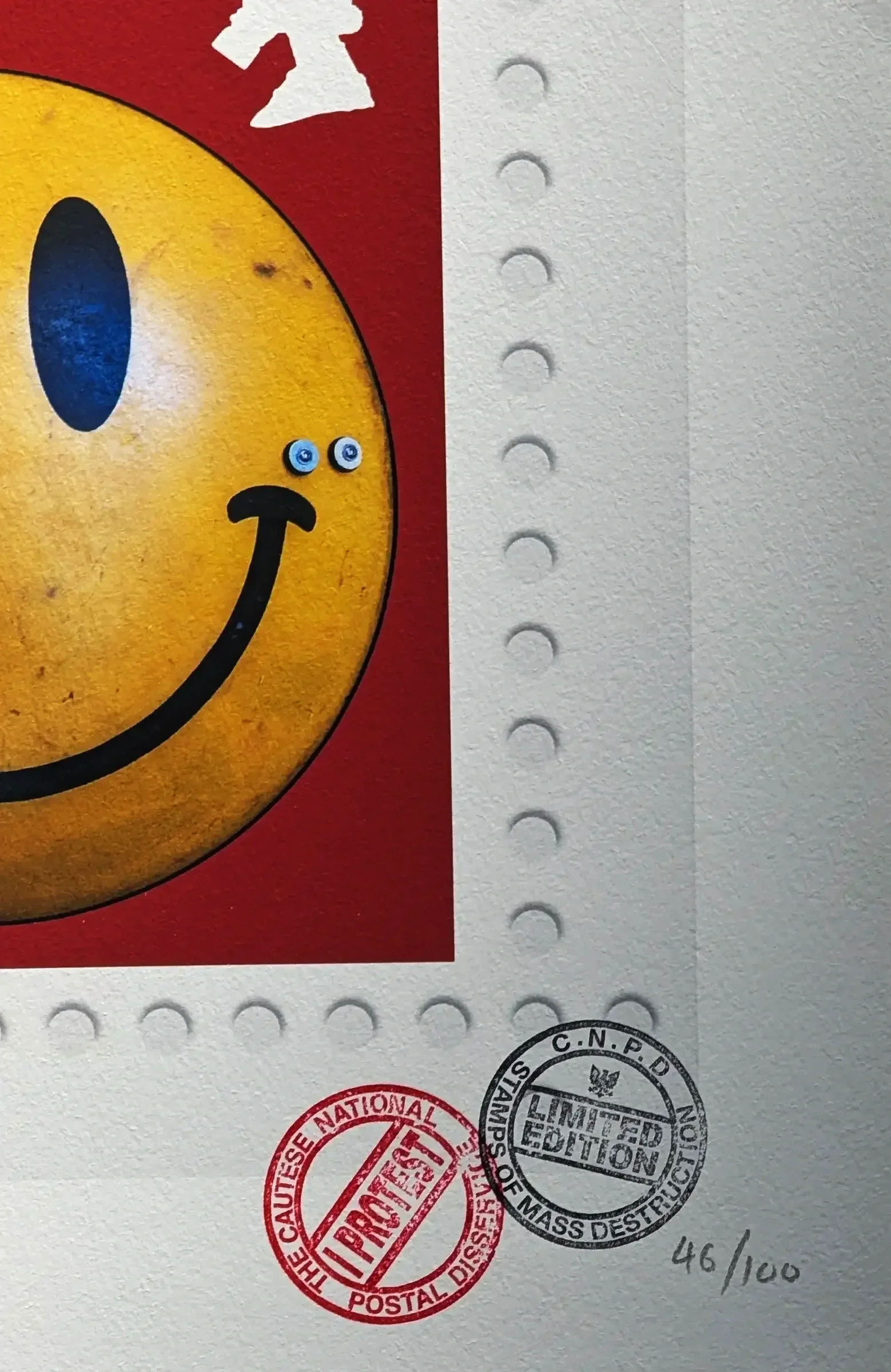 a closer look at the paper texture print by James Cauty its only  paper