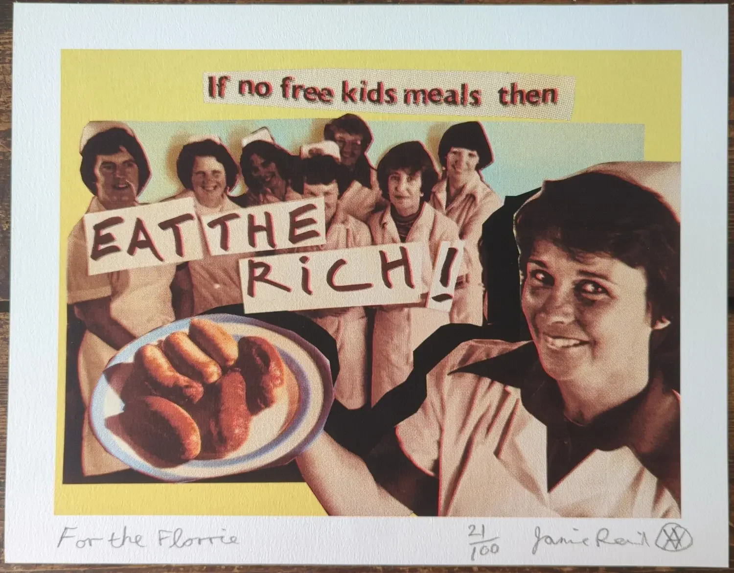 Jamie Reid eat the rich signed in pencil with glyph and edition number 23 of 100 rare Giclee published by the florrie liverpool.jpg.webp