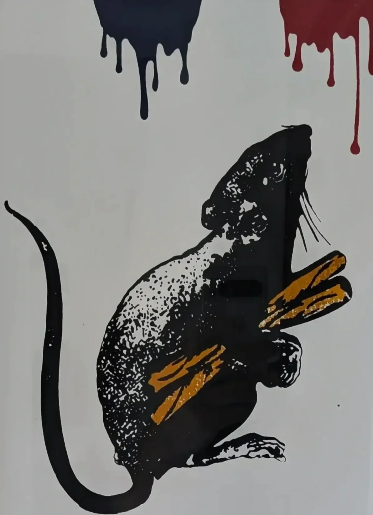 handmade silk screen print by the OG of stencil Blek Le Rat its only paper