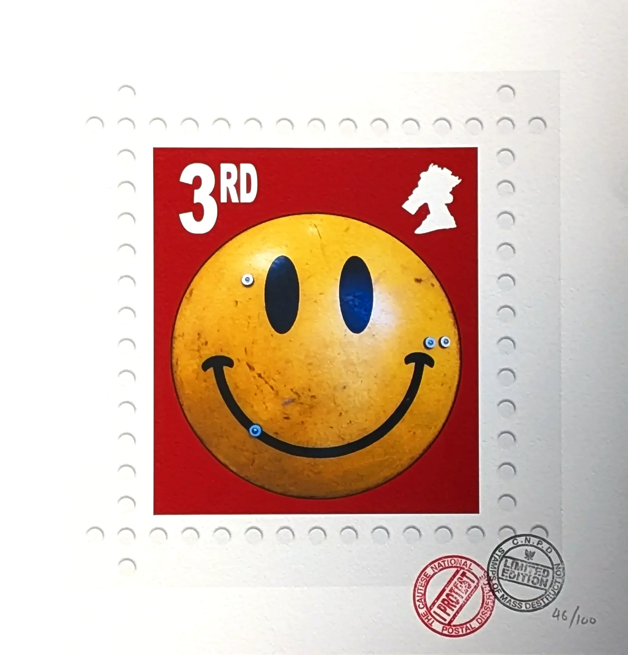 James Cauty 200th Peterloo Massacre Smiley Riot Shield 3rd red