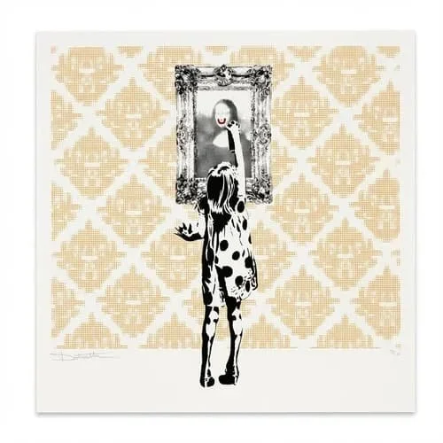 Dotmasters Indigo silk screen print for sale