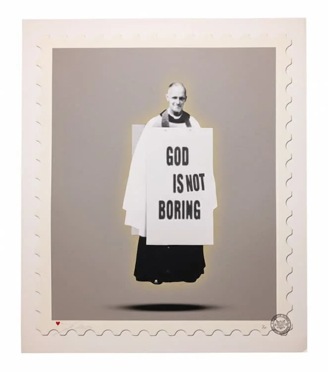 James cauty God is not Boring signed Giclee stamp of Mass destruction large format Giclee highly desired 1st print 1 of 23.jpg