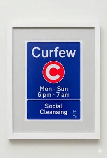 Red White and Blue Street Sign  art by drd