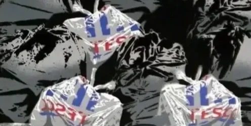 a closer look tesco and black bags by the dotmasters its only paper