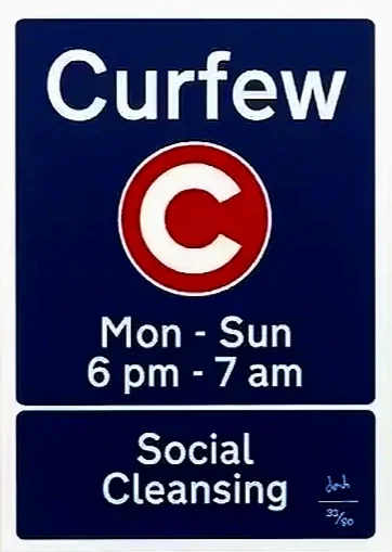 white and red writting on blue street sign by drd its only paper