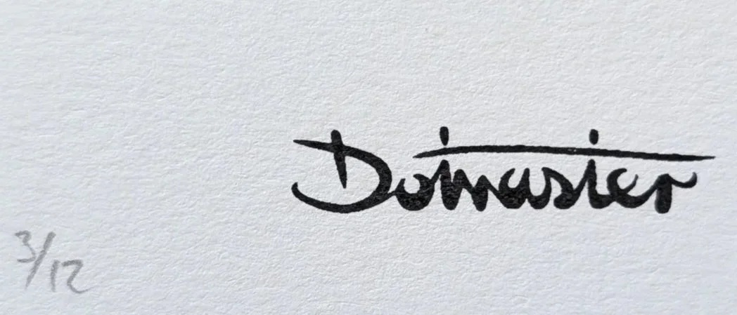 Limited edition details in pencil 3/12 with a black Dotmaster's logo love it at its only paper