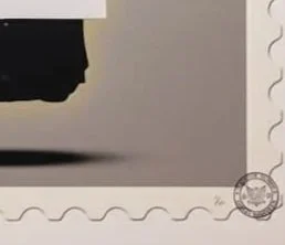 Close up of signature and edition number in pencil James+cauty+God+is+not+Boring+signed+Giclee+stamp+of+Mass+destruction+large+format+Giclee+highly+desired+1st+print+1+of+23.jpg