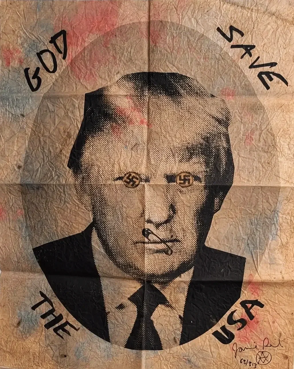 Hand Signature edition and  shamanic glyph drawing its only paper