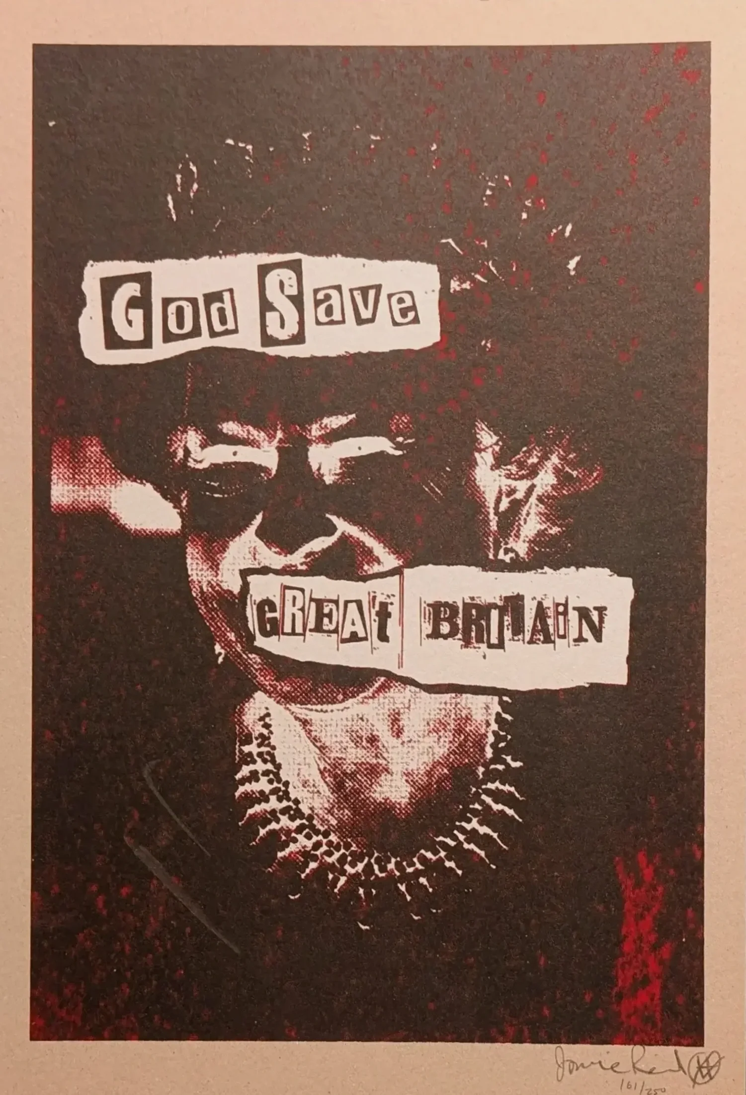 serigraph hand signed by jamie reid sex pistols punk legend its only paper