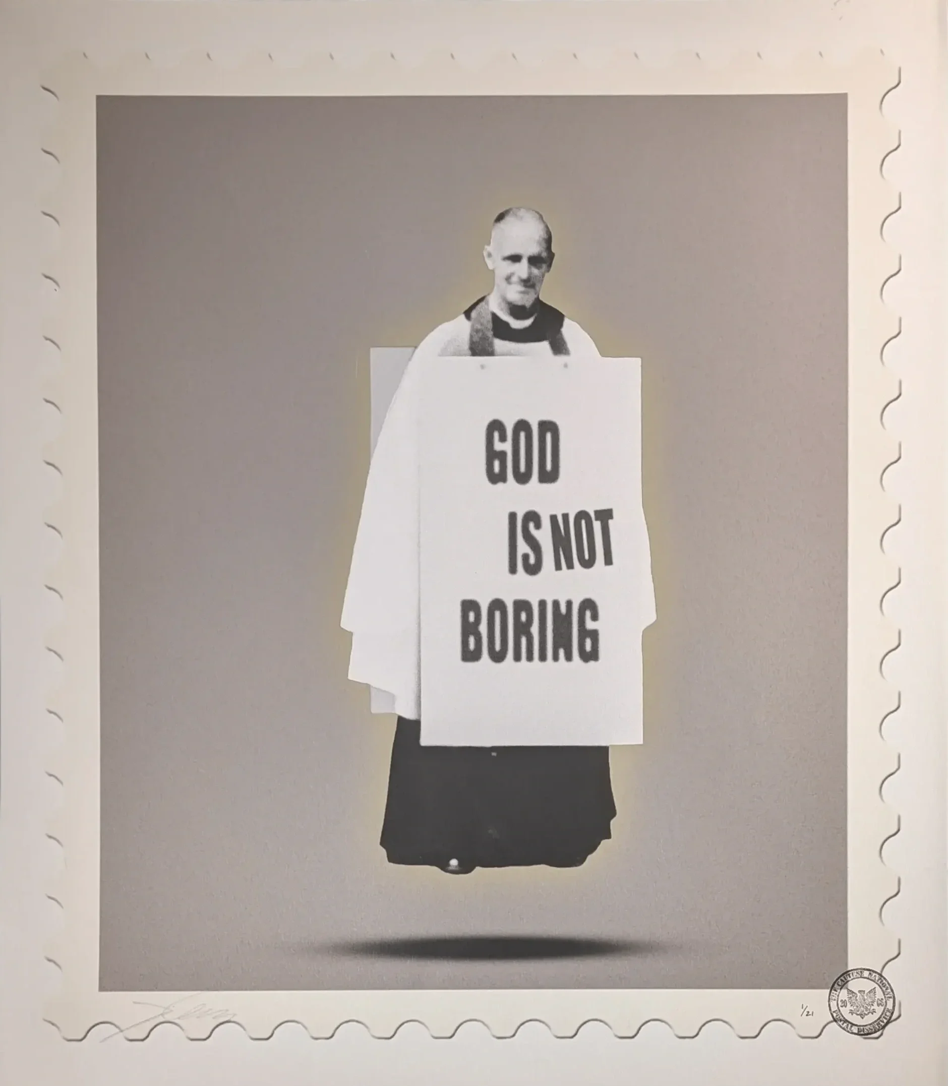 floating vicar god is not boring limited edition no 1 its only paper