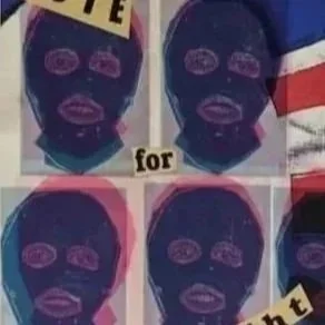 Jamie Reid "Vote For Light" serigraph silk screen print Margaret Thatcher in balaclava on a union jack background punk.