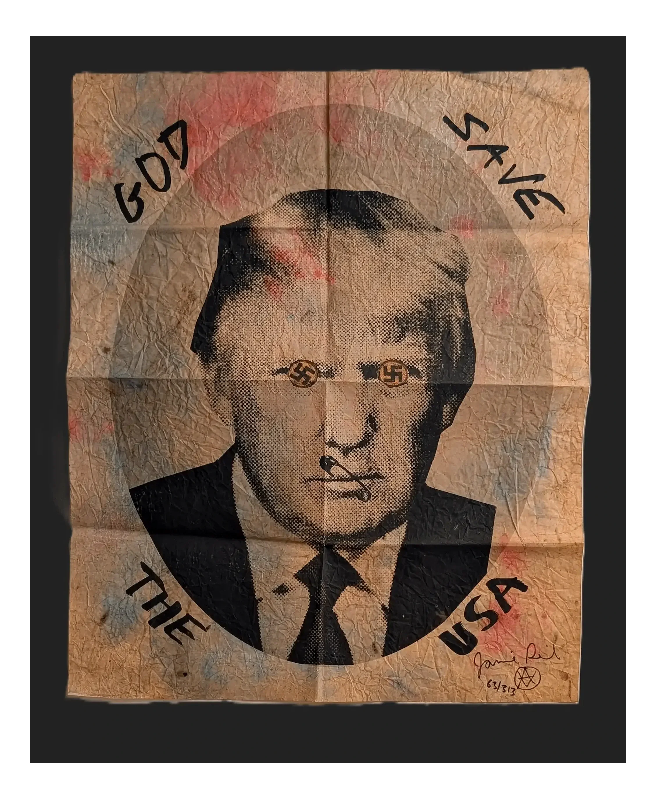 Jamie Reid God Save The USA - Swastika Eyes