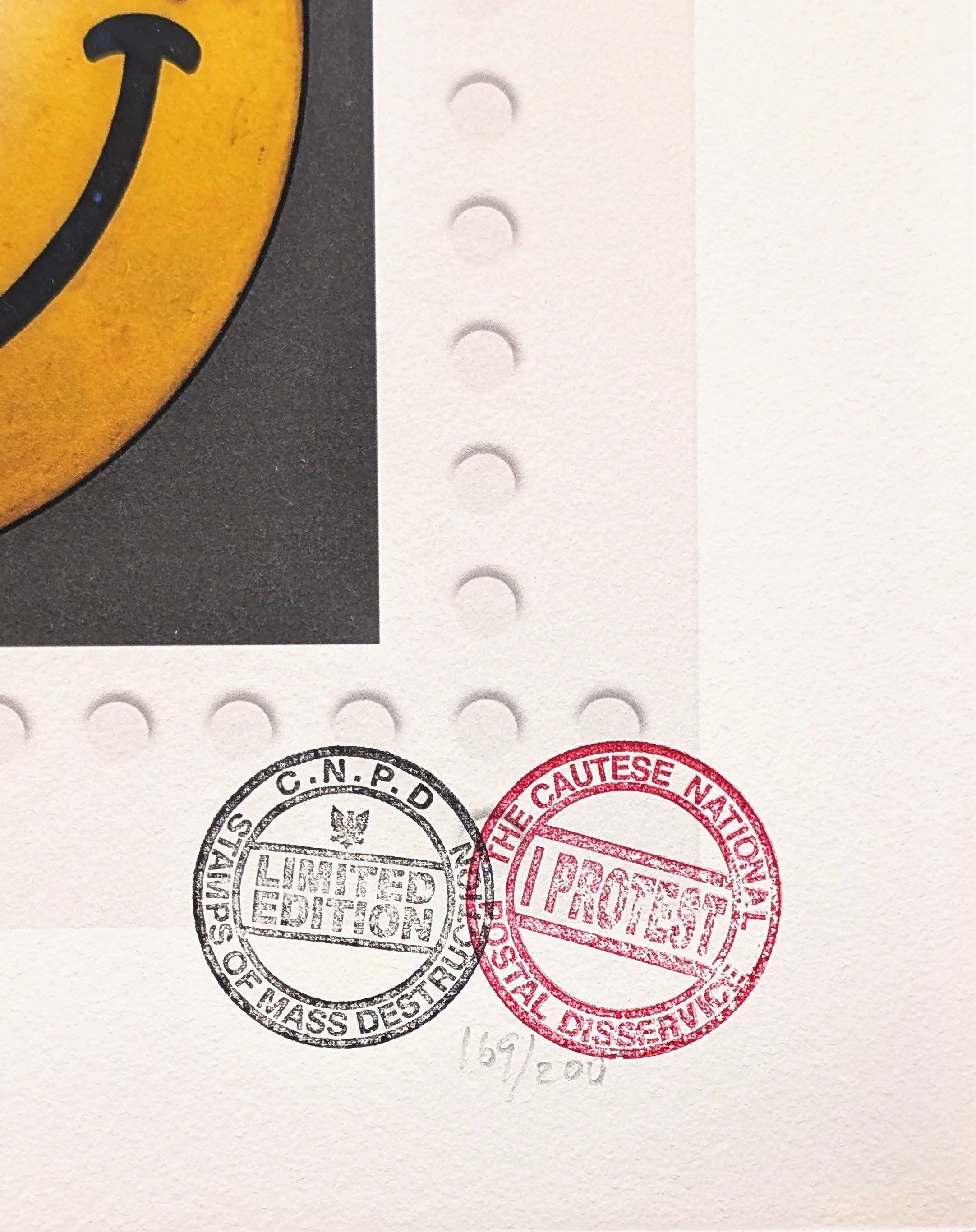 Paper texture with edition number and CNPD stamps its only paper