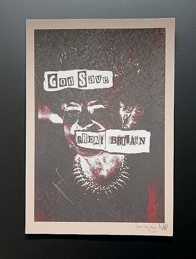 Jamie Reid God save Great Britain serigraph signed limited edition numbered in pencil 161 of 250.jpg