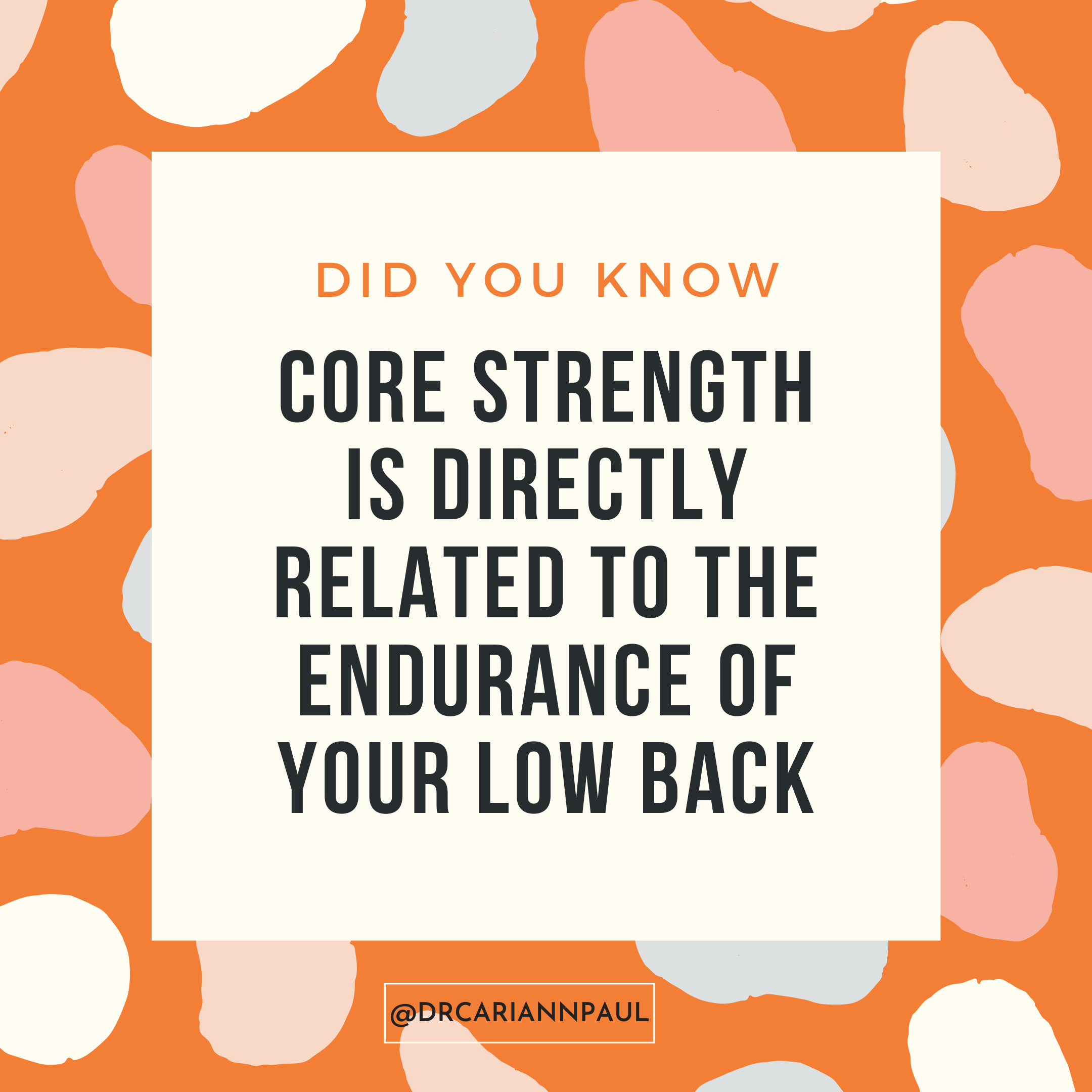 So Hard Core: Endurance of the Low Back