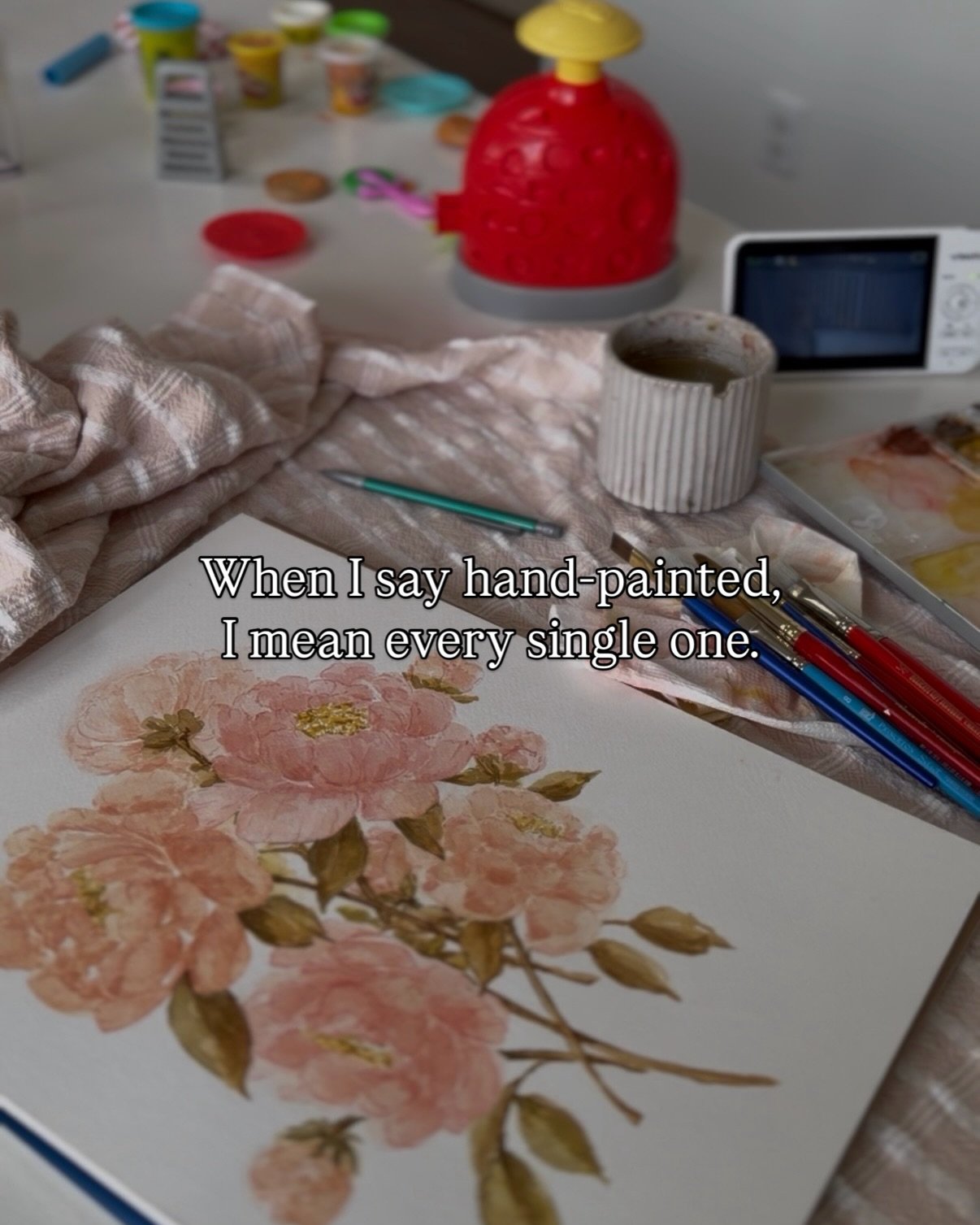I want to take a second to talk about what &ldquo;hand-painted&rdquo; actually means when I say it... because it&rsquo;s not a marketing word for me, it&rsquo;s just the truth of how everything in this shop gets made.

Every design starts as watercol