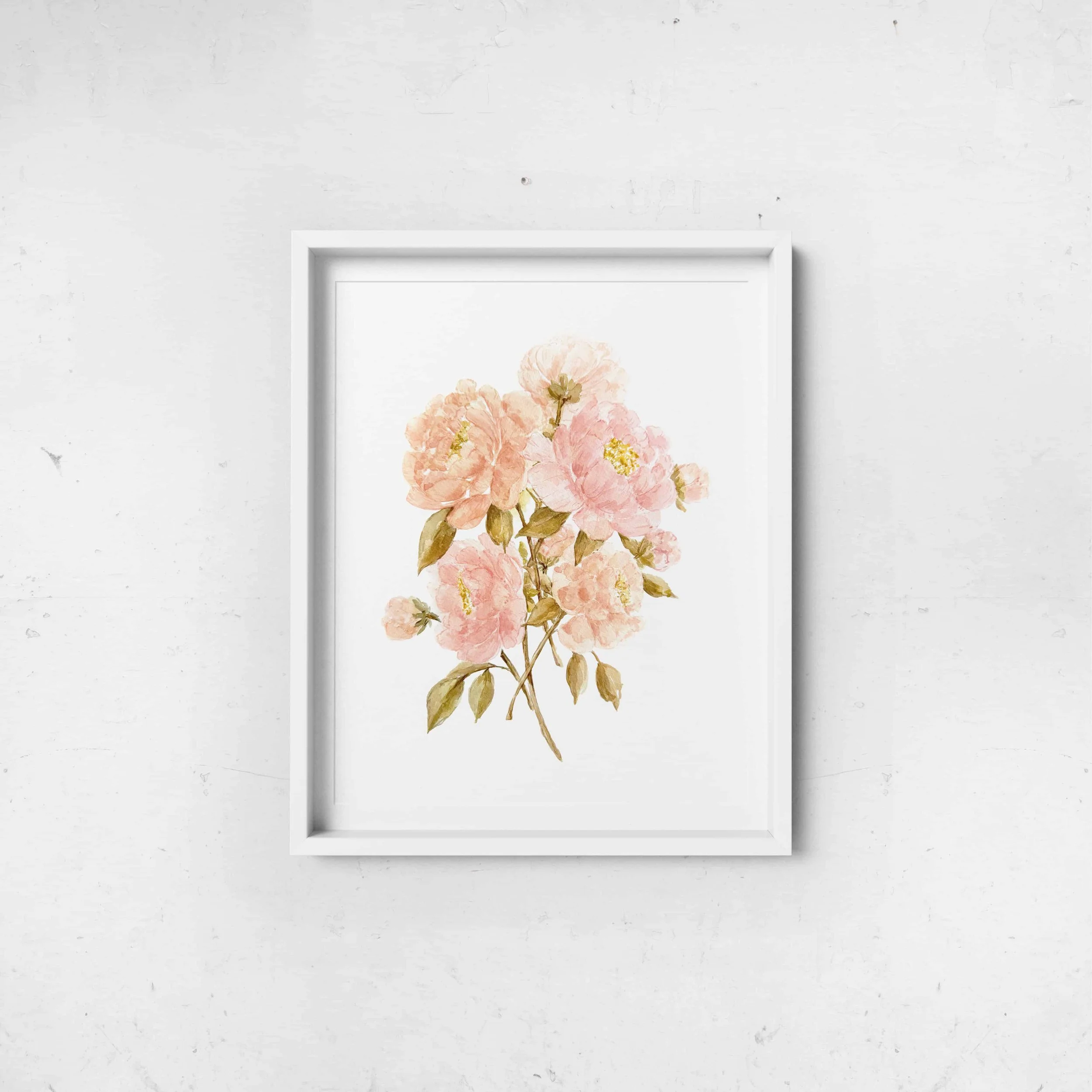 Pink Peony Watercolor Art Print | Floral Wall Art | Botanical Home Decor