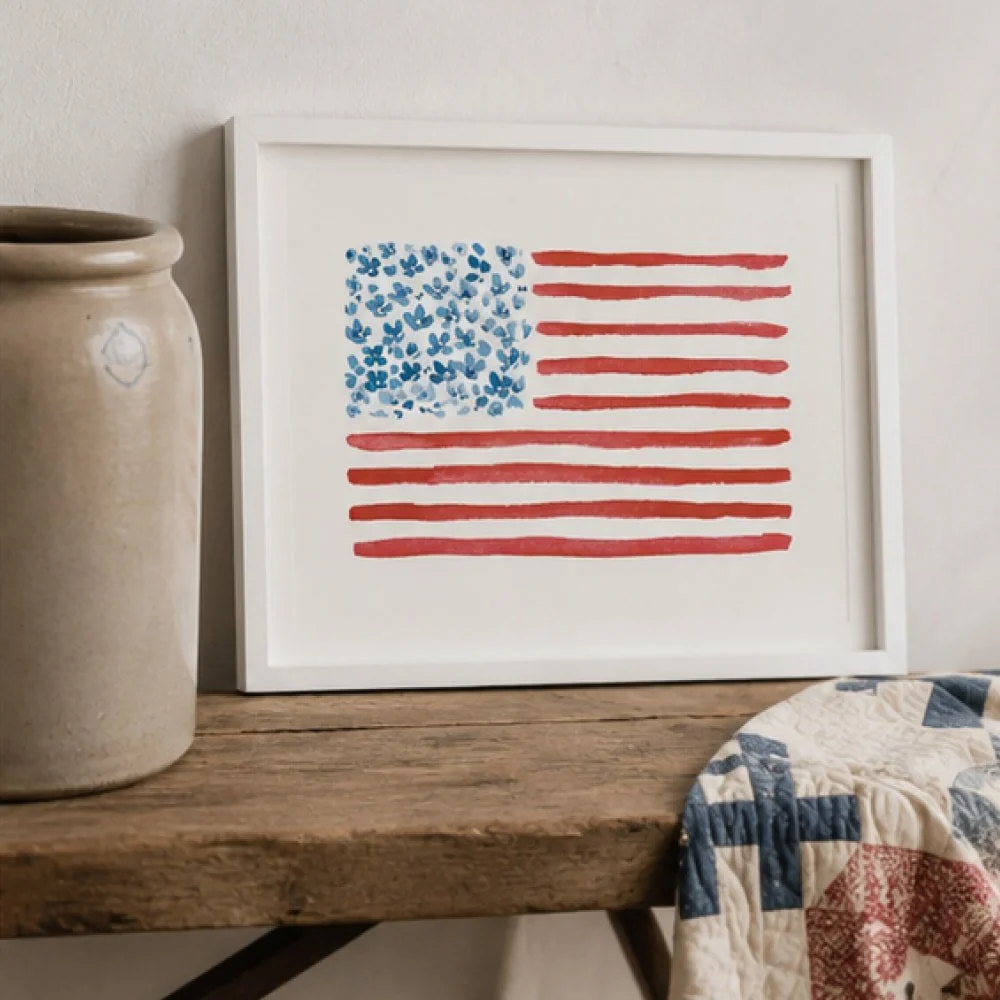 Floral American Flag Art Print 4.jpg