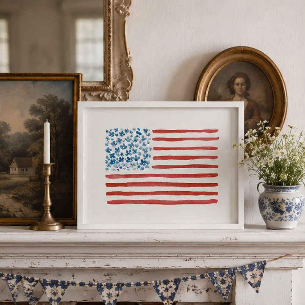 Floral American Flag Art Print 1-2.jpg